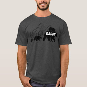 Daddy Bear with Cubs Vintage Sunset - Retro Family T-Shirt