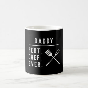 Daddy Best Chef Ever Black & White BBQ Utensils Coffee Mug