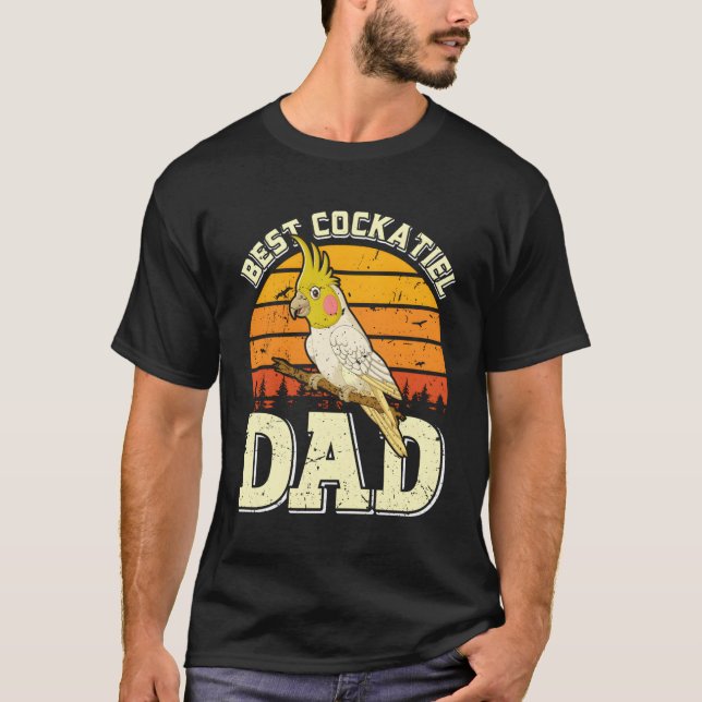 Daddy Best Cockatiel Dad Parakeet Bird Cockatiels T-Shirt (Front)