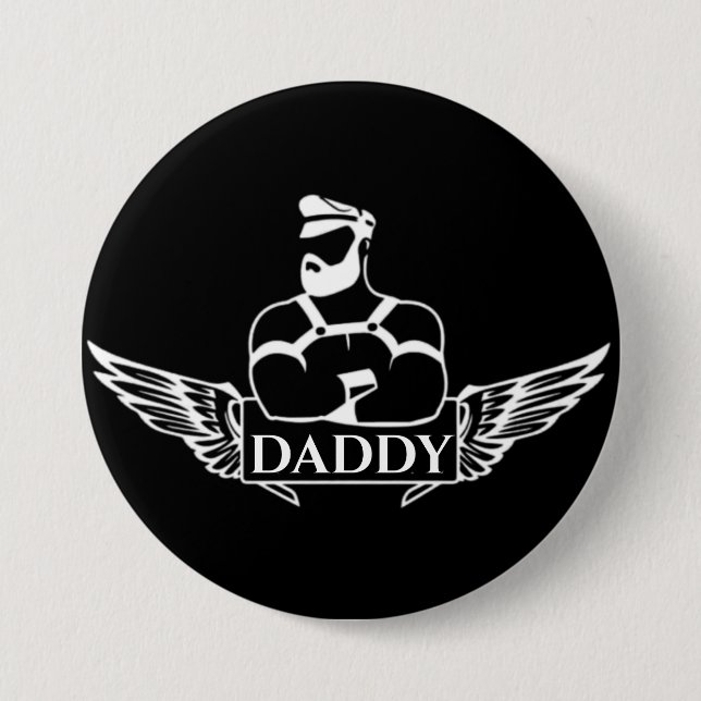 Daddy (Biker/Leather)  7.5 Cm Round Badge (Front)