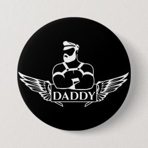 Daddy (Biker/Leather) 7.5 Cm Round Badge