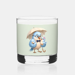 Daddy Bird Family Rocks Glass