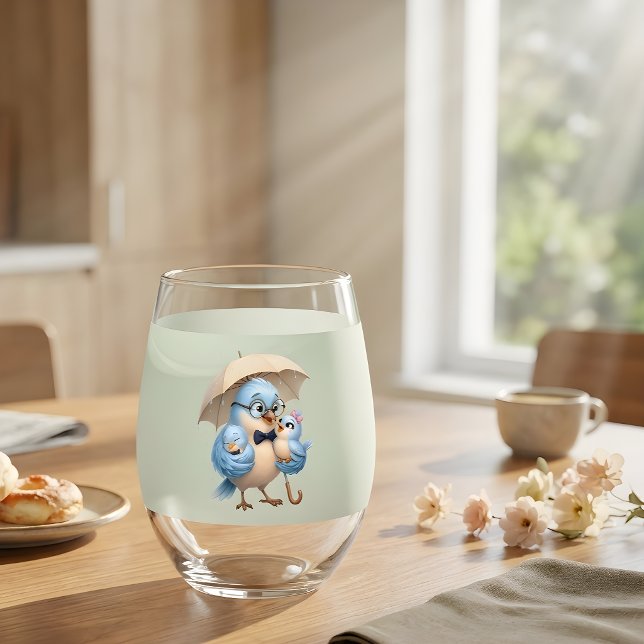 Daddy Bird Family Stemless Glass (Creator Uploaded)