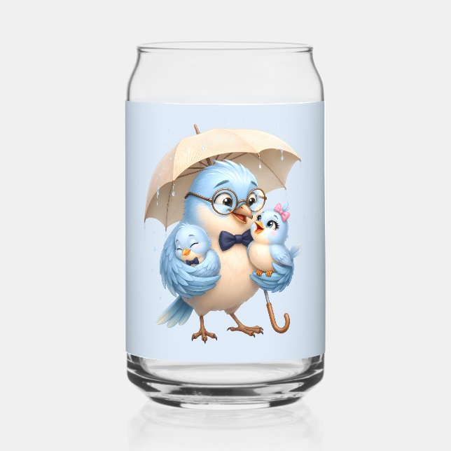 Daddy Bird Glass Drinkware Set Gift (Front)