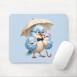 Daddy Bird Mouse Pad Cute Family Workspace Gift