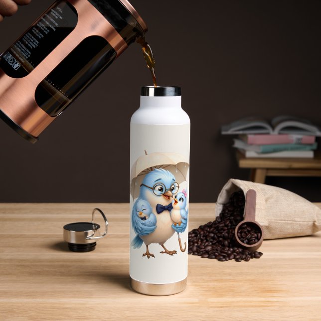Daddy Bird Sports Bottle Dad Present (Coffee (Rotated))