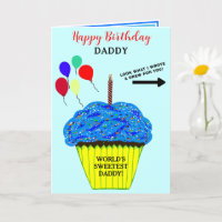 Daddy Birthday Blue Cupcake Write Draw Message