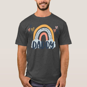 Daddy Boho Rainbow Birthday Matching Dad Daughter  T-Shirt