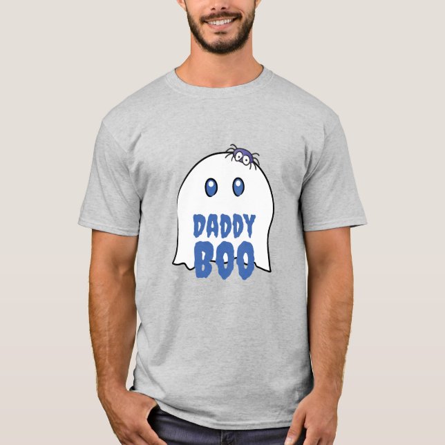 Daddy Boo Funny Halloween Ghost Spider Family  T-Shirt (Front)