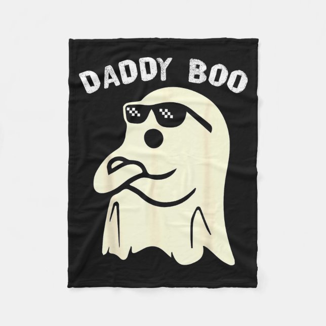 Daddy Boo Halloween Family Matching Costume Ghost  Fleece Blanket (Front)