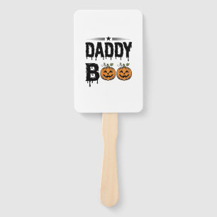 Daddy Boo Vintage Halloween Pumpkin Shirt Design_1 Hand Fan