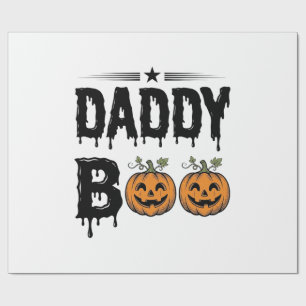 Daddy Boo Vintage Halloween Pumpkin Shirt Design_1 Wrapping Paper