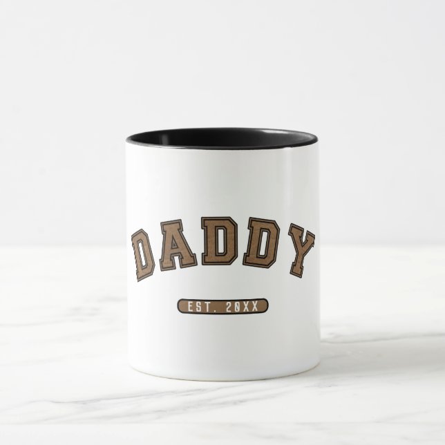 Daddy Brown Leather Est. Established Graphic Mug (Center)
