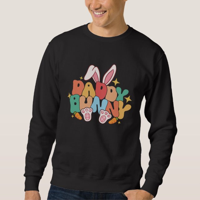 Daddy Bunny Ears Pink Buffalo Plaid Love Father s  Sweatshirt (Front)