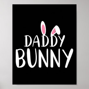 Daddy Bunny Easter Pregnant Mum Matching Couple Poster