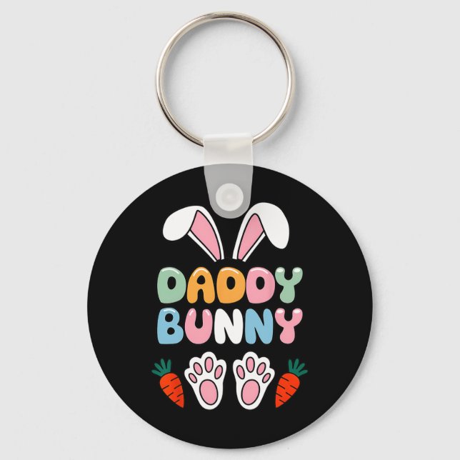 Daddy Bunny Easter Shirt – Funny Meme For Dads  Key Ring (Front)