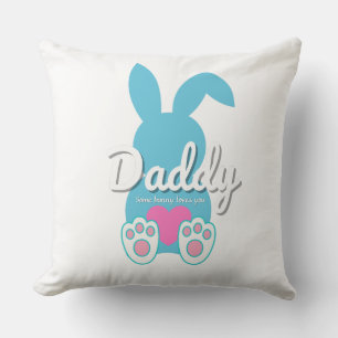 Daddy Bunny Throw Pillow – Easter Gift for Dad