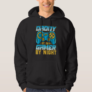Daddy by Day Gamer by Night Video Games Dad Gami Hoodie