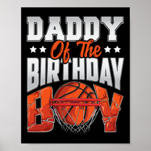 Daddy Bysketbyll Birthday Boy Family Byller B-day Poster