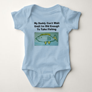 Daddy Can't Wait---Fishing Baby Bodysuit