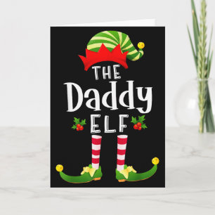 Daddy Christmas Elf Matching Pajama X-mas Party Card