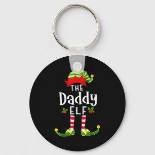 Daddy Christmas Elf Matching Pajama X-mas Party Key Ring