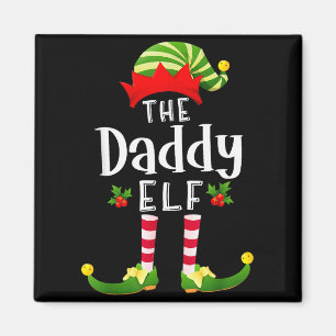 Daddy Christmas Elf Matching Pajama X-mas Party Magnet