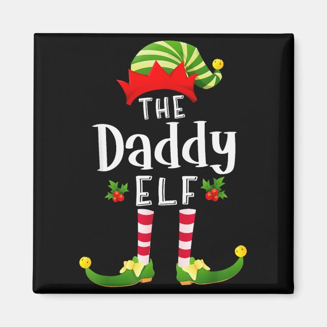 Daddy Christmas Elf Matching Pajama X-mas Party  Magnet (Front)