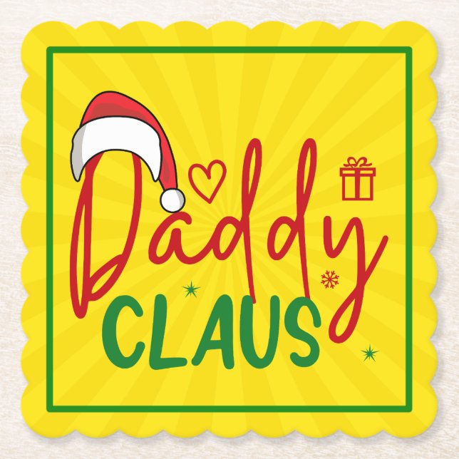 Daddy Claus Christmas Design-60094 Paper Coaster (Front)