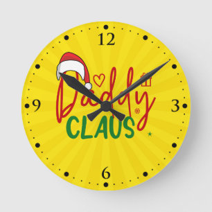 Daddy Claus Christmas Design-60094 Round Clock