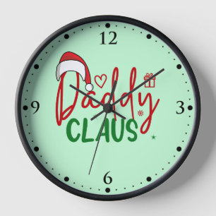 Daddy Claus Christmas Design Clock