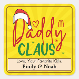 Daddy Claus Christmas Design Square Sticker