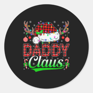 Daddy Claus Christmas Lights Matching Family Xmas  Classic Round Sticker