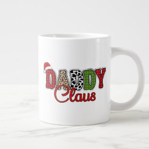 Daddy Claus Christmas Plaid Text Design-50095 Large Coffee Mug
