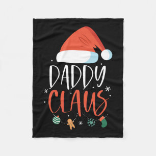 Daddy Claus Funny Family Christmas Couples Santa X Fleece Blanket