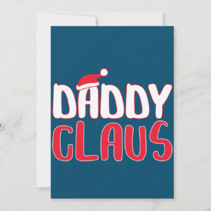 Daddy Claus Matching Santa Christmas Costume Invitation