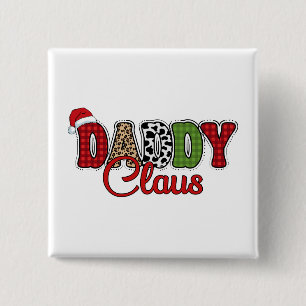 Daddy Claus Plaid Pattern-60095 15 Cm Square Badge
