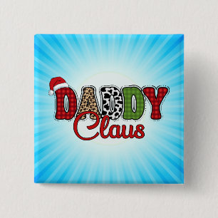 Daddy Claus Plaid Pattern-60095 15 Cm Square Badge