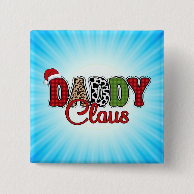 Daddy Claus Plaid Pattern-60095 15 Cm Square Badge (Front)