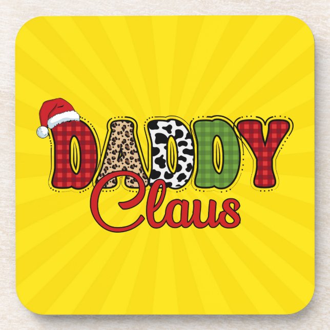 Daddy Claus Plaid Pattern-60095 Coaster (Front)