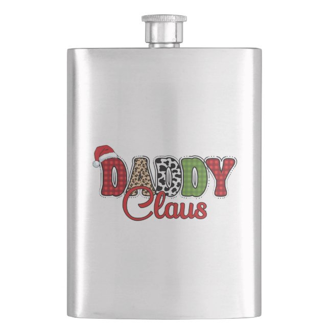 Daddy Claus Plaid Pattern-60095 Hip Flask (Front)