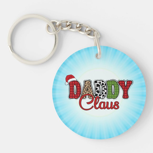 Daddy Claus Plaid Pattern-60095 Key Ring (Front)