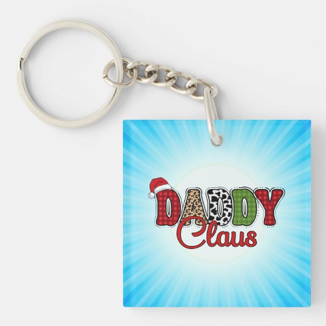 Daddy Claus Plaid Pattern-60095 Key Ring (Front)