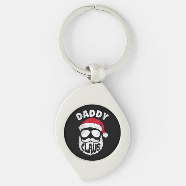 Daddy Claus Santa Claus Funny Christmas Matching P Key Ring (Front)