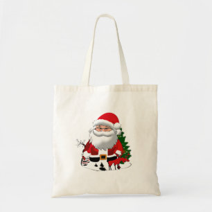 Daddy Claus with a Reindeer Tote Bag