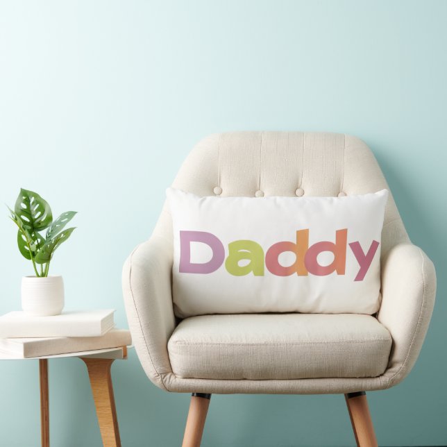 Daddy Colourful Slogan Lumbar Cushion (Chair)