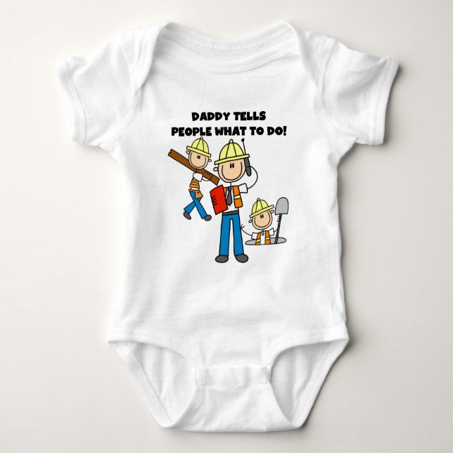 Daddy Construction Foreman Baby Bodysuit (Front)