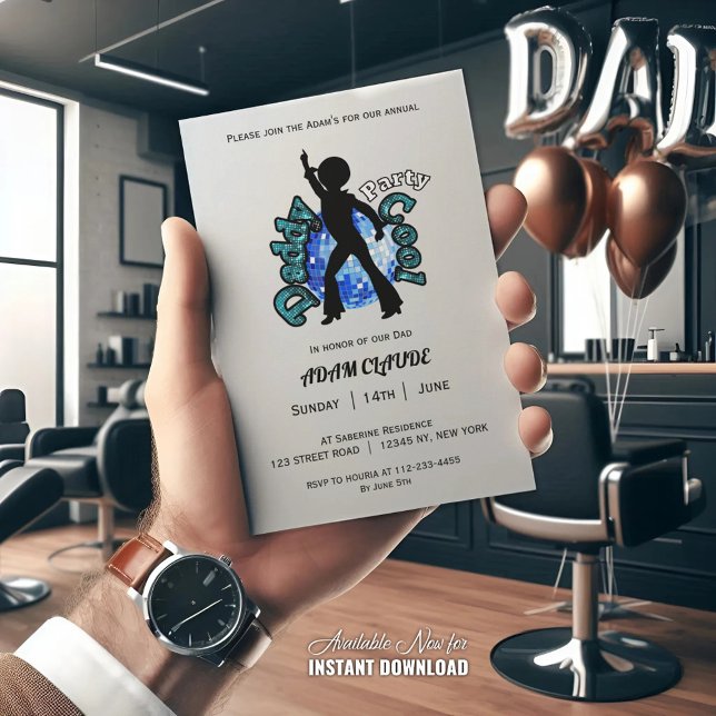 Daddy Cool Disco Dance Father Day Invitation (Creator Uploaded)