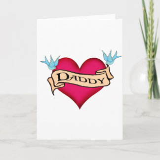 Daddy - Custom Heart Tattoo T-shirts & Gifts Card