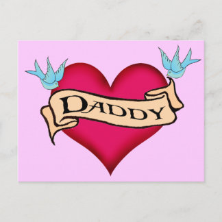 Daddy - Custom Heart Tattoo T-shirts & Gifts Postcard